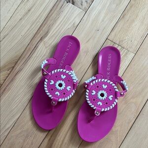 Jack Rogers Pink Sandals with White Accents